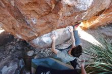 Bouldering in Hueco Tanks on 01/18/2020 with Blue Lizard Climbing and Yoga

Filename: SRM_20200118_1138380.jpg
Aperture: f/4.5
Shutter Speed: 1/250
Body: Canon EOS-1D Mark II
Lens: Canon EF 16-35mm f/2.8 L