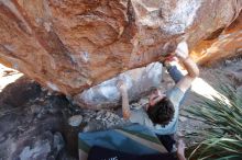 Bouldering in Hueco Tanks on 01/18/2020 with Blue Lizard Climbing and Yoga

Filename: SRM_20200118_1138430.jpg
Aperture: f/4.5
Shutter Speed: 1/250
Body: Canon EOS-1D Mark II
Lens: Canon EF 16-35mm f/2.8 L