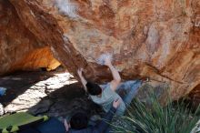 Bouldering in Hueco Tanks on 01/18/2020 with Blue Lizard Climbing and Yoga

Filename: SRM_20200118_1142480.jpg
Aperture: f/7.1
Shutter Speed: 1/250
Body: Canon EOS-1D Mark II
Lens: Canon EF 16-35mm f/2.8 L