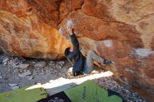 Bouldering in Hueco Tanks on 01/18/2020 with Blue Lizard Climbing and Yoga

Filename: SRM_20200118_1153290.jpg
Aperture: f/5.0
Shutter Speed: 1/250
Body: Canon EOS-1D Mark II
Lens: Canon EF 16-35mm f/2.8 L