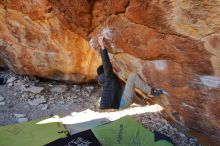 Bouldering in Hueco Tanks on 01/18/2020 with Blue Lizard Climbing and Yoga

Filename: SRM_20200118_1153300.jpg
Aperture: f/5.0
Shutter Speed: 1/250
Body: Canon EOS-1D Mark II
Lens: Canon EF 16-35mm f/2.8 L