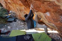 Bouldering in Hueco Tanks on 01/18/2020 with Blue Lizard Climbing and Yoga

Filename: SRM_20200118_1153330.jpg
Aperture: f/5.0
Shutter Speed: 1/250
Body: Canon EOS-1D Mark II
Lens: Canon EF 16-35mm f/2.8 L