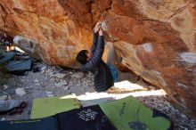 Bouldering in Hueco Tanks on 01/18/2020 with Blue Lizard Climbing and Yoga

Filename: SRM_20200118_1153350.jpg
Aperture: f/5.0
Shutter Speed: 1/250
Body: Canon EOS-1D Mark II
Lens: Canon EF 16-35mm f/2.8 L