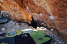 Bouldering in Hueco Tanks on 01/18/2020 with Blue Lizard Climbing and Yoga

Filename: SRM_20200118_1202470.jpg
Aperture: f/5.0
Shutter Speed: 1/250
Body: Canon EOS-1D Mark II
Lens: Canon EF 16-35mm f/2.8 L