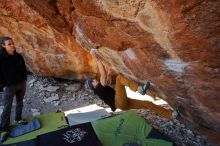 Bouldering in Hueco Tanks on 01/18/2020 with Blue Lizard Climbing and Yoga

Filename: SRM_20200118_1203490.jpg
Aperture: f/5.6
Shutter Speed: 1/250
Body: Canon EOS-1D Mark II
Lens: Canon EF 16-35mm f/2.8 L