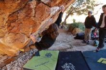 Bouldering in Hueco Tanks on 01/18/2020 with Blue Lizard Climbing and Yoga

Filename: SRM_20200118_1207120.jpg
Aperture: f/3.5
Shutter Speed: 1/250
Body: Canon EOS-1D Mark II
Lens: Canon EF 16-35mm f/2.8 L