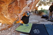 Bouldering in Hueco Tanks on 01/18/2020 with Blue Lizard Climbing and Yoga

Filename: SRM_20200118_1207340.jpg
Aperture: f/3.5
Shutter Speed: 1/250
Body: Canon EOS-1D Mark II
Lens: Canon EF 16-35mm f/2.8 L