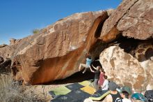 Bouldering in Hueco Tanks on 01/18/2020 with Blue Lizard Climbing and Yoga

Filename: SRM_20200118_1237570.jpg
Aperture: f/8.0
Shutter Speed: 1/250
Body: Canon EOS-1D Mark II
Lens: Canon EF 16-35mm f/2.8 L