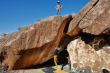 Bouldering in Hueco Tanks on 01/18/2020 with Blue Lizard Climbing and Yoga

Filename: SRM_20200118_1244530.jpg
Aperture: f/8.0
Shutter Speed: 1/250
Body: Canon EOS-1D Mark II
Lens: Canon EF 16-35mm f/2.8 L