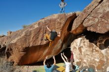 Bouldering in Hueco Tanks on 01/18/2020 with Blue Lizard Climbing and Yoga

Filename: SRM_20200118_1245140.jpg
Aperture: f/8.0
Shutter Speed: 1/250
Body: Canon EOS-1D Mark II
Lens: Canon EF 16-35mm f/2.8 L