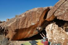 Bouldering in Hueco Tanks on 01/18/2020 with Blue Lizard Climbing and Yoga

Filename: SRM_20200118_1247520.jpg
Aperture: f/8.0
Shutter Speed: 1/250
Body: Canon EOS-1D Mark II
Lens: Canon EF 16-35mm f/2.8 L