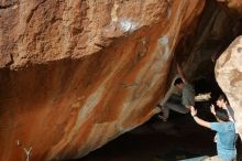 Bouldering in Hueco Tanks on 01/18/2020 with Blue Lizard Climbing and Yoga

Filename: SRM_20200118_1249100.jpg
Aperture: f/8.0
Shutter Speed: 1/250
Body: Canon EOS-1D Mark II
Lens: Canon EF 16-35mm f/2.8 L