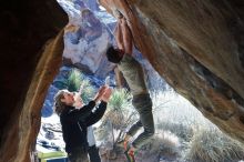 Bouldering in Hueco Tanks on 01/18/2020 with Blue Lizard Climbing and Yoga

Filename: SRM_20200118_1304520.jpg
Aperture: f/5.0
Shutter Speed: 1/250
Body: Canon EOS-1D Mark II
Lens: Canon EF 50mm f/1.8 II