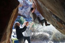 Bouldering in Hueco Tanks on 01/18/2020 with Blue Lizard Climbing and Yoga

Filename: SRM_20200118_1304541.jpg
Aperture: f/5.0
Shutter Speed: 1/250
Body: Canon EOS-1D Mark II
Lens: Canon EF 50mm f/1.8 II