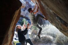 Bouldering in Hueco Tanks on 01/18/2020 with Blue Lizard Climbing and Yoga

Filename: SRM_20200118_1304560.jpg
Aperture: f/5.6
Shutter Speed: 1/250
Body: Canon EOS-1D Mark II
Lens: Canon EF 50mm f/1.8 II