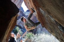 Bouldering in Hueco Tanks on 01/18/2020 with Blue Lizard Climbing and Yoga

Filename: SRM_20200118_1305080.jpg
Aperture: f/5.6
Shutter Speed: 1/250
Body: Canon EOS-1D Mark II
Lens: Canon EF 50mm f/1.8 II