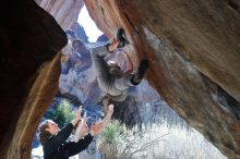 Bouldering in Hueco Tanks on 01/18/2020 with Blue Lizard Climbing and Yoga

Filename: SRM_20200118_1305250.jpg
Aperture: f/5.6
Shutter Speed: 1/250
Body: Canon EOS-1D Mark II
Lens: Canon EF 50mm f/1.8 II