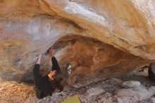 Bouldering in Hueco Tanks on 01/18/2020 with Blue Lizard Climbing and Yoga

Filename: SRM_20200118_1315210.jpg
Aperture: f/2.8
Shutter Speed: 1/250
Body: Canon EOS-1D Mark II
Lens: Canon EF 50mm f/1.8 II