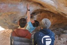 Bouldering in Hueco Tanks on 01/18/2020 with Blue Lizard Climbing and Yoga

Filename: SRM_20200118_1322150.jpg
Aperture: f/2.8
Shutter Speed: 1/320
Body: Canon EOS-1D Mark II
Lens: Canon EF 50mm f/1.8 II