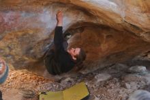 Bouldering in Hueco Tanks on 01/18/2020 with Blue Lizard Climbing and Yoga

Filename: SRM_20200118_1326550.jpg
Aperture: f/2.8
Shutter Speed: 1/320
Body: Canon EOS-1D Mark II
Lens: Canon EF 50mm f/1.8 II