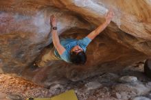 Bouldering in Hueco Tanks on 01/18/2020 with Blue Lizard Climbing and Yoga

Filename: SRM_20200118_1327231.jpg
Aperture: f/2.8
Shutter Speed: 1/320
Body: Canon EOS-1D Mark II
Lens: Canon EF 50mm f/1.8 II