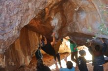 Bouldering in Hueco Tanks on 01/18/2020 with Blue Lizard Climbing and Yoga

Filename: SRM_20200118_1336320.jpg
Aperture: f/3.2
Shutter Speed: 1/400
Body: Canon EOS-1D Mark II
Lens: Canon EF 50mm f/1.8 II