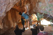 Bouldering in Hueco Tanks on 01/18/2020 with Blue Lizard Climbing and Yoga

Filename: SRM_20200118_1338490.jpg
Aperture: f/3.2
Shutter Speed: 1/400
Body: Canon EOS-1D Mark II
Lens: Canon EF 50mm f/1.8 II