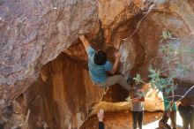 Bouldering in Hueco Tanks on 01/18/2020 with Blue Lizard Climbing and Yoga

Filename: SRM_20200118_1338580.jpg
Aperture: f/3.2
Shutter Speed: 1/400
Body: Canon EOS-1D Mark II
Lens: Canon EF 50mm f/1.8 II