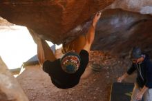 Bouldering in Hueco Tanks on 01/18/2020 with Blue Lizard Climbing and Yoga

Filename: SRM_20200118_1341030.jpg
Aperture: f/3.2
Shutter Speed: 1/400
Body: Canon EOS-1D Mark II
Lens: Canon EF 50mm f/1.8 II