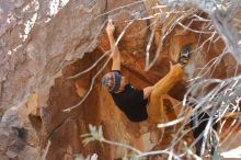 Bouldering in Hueco Tanks on 01/18/2020 with Blue Lizard Climbing and Yoga

Filename: SRM_20200118_1406190.jpg
Aperture: f/3.5
Shutter Speed: 1/250
Body: Canon EOS-1D Mark II
Lens: Canon EF 50mm f/1.8 II