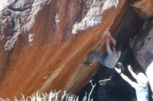 Bouldering in Hueco Tanks on 01/18/2020 with Blue Lizard Climbing and Yoga

Filename: SRM_20200118_1425150.jpg
Aperture: f/6.3
Shutter Speed: 1/250
Body: Canon EOS-1D Mark II
Lens: Canon EF 50mm f/1.8 II