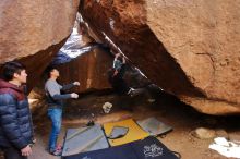 Bouldering in Hueco Tanks on 01/18/2020 with Blue Lizard Climbing and Yoga

Filename: SRM_20200118_1525470.jpg
Aperture: f/4.0
Shutter Speed: 1/250
Body: Canon EOS-1D Mark II
Lens: Canon EF 16-35mm f/2.8 L