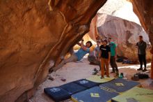 Bouldering in Hueco Tanks on 01/18/2020 with Blue Lizard Climbing and Yoga

Filename: SRM_20200118_1529070.jpg
Aperture: f/3.2
Shutter Speed: 1/250
Body: Canon EOS-1D Mark II
Lens: Canon EF 16-35mm f/2.8 L