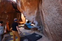 Bouldering in Hueco Tanks on 01/18/2020 with Blue Lizard Climbing and Yoga

Filename: SRM_20200118_1532000.jpg
Aperture: f/3.5
Shutter Speed: 1/250
Body: Canon EOS-1D Mark II
Lens: Canon EF 16-35mm f/2.8 L