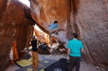 Bouldering in Hueco Tanks on 01/18/2020 with Blue Lizard Climbing and Yoga

Filename: SRM_20200118_1536440.jpg
Aperture: f/3.2
Shutter Speed: 1/250
Body: Canon EOS-1D Mark II
Lens: Canon EF 16-35mm f/2.8 L