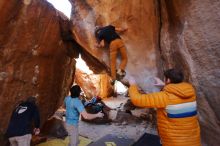 Bouldering in Hueco Tanks on 01/18/2020 with Blue Lizard Climbing and Yoga

Filename: SRM_20200118_1544090.jpg
Aperture: f/3.2
Shutter Speed: 1/250
Body: Canon EOS-1D Mark II
Lens: Canon EF 16-35mm f/2.8 L