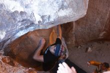 Bouldering in Hueco Tanks on 01/18/2020 with Blue Lizard Climbing and Yoga

Filename: SRM_20200118_1544550.jpg
Aperture: f/4.5
Shutter Speed: 1/250
Body: Canon EOS-1D Mark II
Lens: Canon EF 16-35mm f/2.8 L