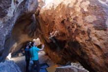 Bouldering in Hueco Tanks on 01/18/2020 with Blue Lizard Climbing and Yoga

Filename: SRM_20200118_1619270.jpg
Aperture: f/4.5
Shutter Speed: 1/250
Body: Canon EOS-1D Mark II
Lens: Canon EF 16-35mm f/2.8 L