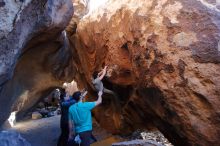 Bouldering in Hueco Tanks on 01/18/2020 with Blue Lizard Climbing and Yoga

Filename: SRM_20200118_1621320.jpg
Aperture: f/5.0
Shutter Speed: 1/250
Body: Canon EOS-1D Mark II
Lens: Canon EF 16-35mm f/2.8 L