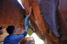 Bouldering in Hueco Tanks on 01/18/2020 with Blue Lizard Climbing and Yoga

Filename: SRM_20200118_1651250.jpg
Aperture: f/3.5
Shutter Speed: 1/250
Body: Canon EOS-1D Mark II
Lens: Canon EF 16-35mm f/2.8 L