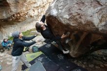 Bouldering in Hueco Tanks on 01/18/2020 with Blue Lizard Climbing and Yoga

Filename: SRM_20200118_1739550.jpg
Aperture: f/3.5
Shutter Speed: 1/200
Body: Canon EOS-1D Mark II
Lens: Canon EF 16-35mm f/2.8 L