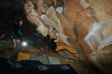 Bouldering in Hueco Tanks on 01/19/2020 with Blue Lizard Climbing and Yoga

Filename: SRM_20200119_1120150.jpg
Aperture: f/8.0
Shutter Speed: 1/250
Body: Canon EOS-1D Mark II
Lens: Canon EF 16-35mm f/2.8 L