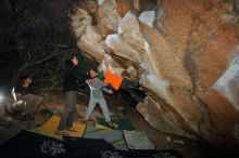 Bouldering in Hueco Tanks on 01/19/2020 with Blue Lizard Climbing and Yoga

Filename: SRM_20200119_1122450.jpg
Aperture: f/7.1
Shutter Speed: 1/250
Body: Canon EOS-1D Mark II
Lens: Canon EF 16-35mm f/2.8 L