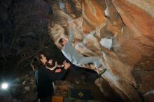 Bouldering in Hueco Tanks on 01/19/2020 with Blue Lizard Climbing and Yoga

Filename: SRM_20200119_1123500.jpg
Aperture: f/7.1
Shutter Speed: 1/250
Body: Canon EOS-1D Mark II
Lens: Canon EF 16-35mm f/2.8 L