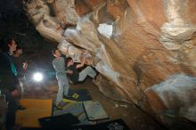 Bouldering in Hueco Tanks on 01/19/2020 with Blue Lizard Climbing and Yoga

Filename: SRM_20200119_1124560.jpg
Aperture: f/7.1
Shutter Speed: 1/250
Body: Canon EOS-1D Mark II
Lens: Canon EF 16-35mm f/2.8 L