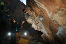 Bouldering in Hueco Tanks on 01/19/2020 with Blue Lizard Climbing and Yoga

Filename: SRM_20200119_1126430.jpg
Aperture: f/7.1
Shutter Speed: 1/250
Body: Canon EOS-1D Mark II
Lens: Canon EF 16-35mm f/2.8 L