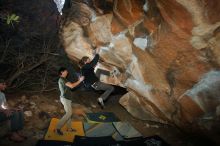 Bouldering in Hueco Tanks on 01/19/2020 with Blue Lizard Climbing and Yoga

Filename: SRM_20200119_1128440.jpg
Aperture: f/7.1
Shutter Speed: 1/250
Body: Canon EOS-1D Mark II
Lens: Canon EF 16-35mm f/2.8 L