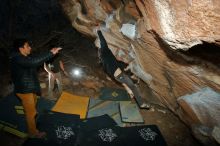 Bouldering in Hueco Tanks on 01/19/2020 with Blue Lizard Climbing and Yoga

Filename: SRM_20200119_1140110.jpg
Aperture: f/8.0
Shutter Speed: 1/250
Body: Canon EOS-1D Mark II
Lens: Canon EF 16-35mm f/2.8 L