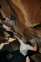 Bouldering in Hueco Tanks on 01/19/2020 with Blue Lizard Climbing and Yoga

Filename: SRM_20200119_1207130.jpg
Aperture: f/8.0
Shutter Speed: 1/250
Body: Canon EOS-1D Mark II
Lens: Canon EF 16-35mm f/2.8 L