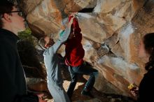 Bouldering in Hueco Tanks on 01/19/2020 with Blue Lizard Climbing and Yoga

Filename: SRM_20200119_1211460.jpg
Aperture: f/8.0
Shutter Speed: 1/250
Body: Canon EOS-1D Mark II
Lens: Canon EF 16-35mm f/2.8 L